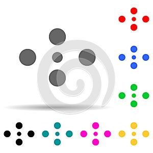 points multi color style icon. Simple thin line, outline vector of web icons for ui and ux, website or mobile application