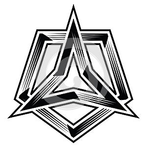 triangle and pentagon clipart illustration vector