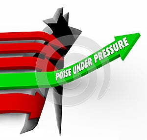 Poise Under Pressure Arrow Rises Over Hole Overcoming Challenge