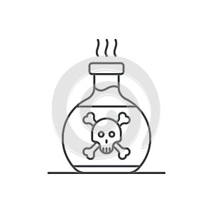 Poison bottle vector icon symbol isolated on white background