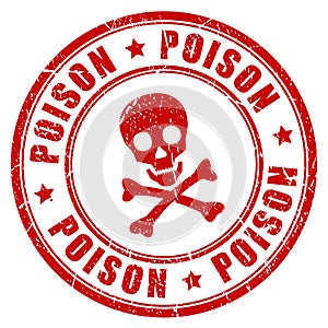 Poison danger rubber stamp