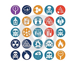 Poison & Danger Symbols Vector icons set every single icon can be easily modify or edit