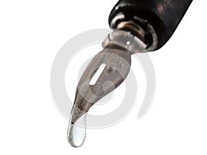 Poison drop dripping from the tip pen