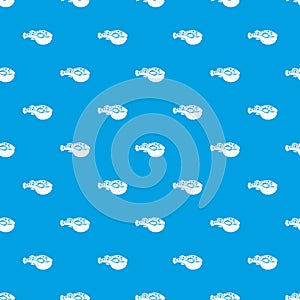 Poison fish pattern vector seamless blue
