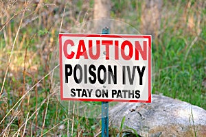 Poison Ivy warning sign