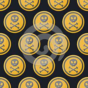 Poison sign flat seamless pattern