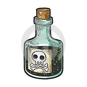 Poison venom bottle sketch vector illustration