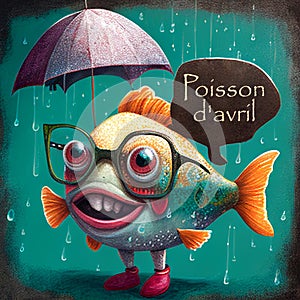 poisson d'avril - april fish, concept for April Fools' Day in France. AI generated