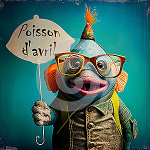 poisson d& x27;avril - april fish, concept for April Fools& x27; Day in France. AI generated