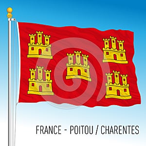 Poitu Charentes regional flag, France, EU