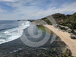 Pok Tunggal beach at southern area of Yogyakarta.