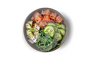 Poke bowl with fresh salmon