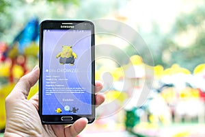 Pokemon Go gameplay screenshot on the phone.