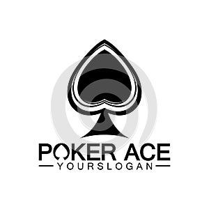 Poker Ace spade Logo Design for Casino Business, Gamble, Card Game, Speculate, etc-vector