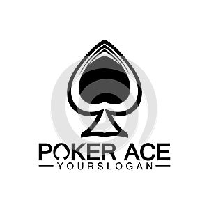 Poker Ace spade Logo Design for Casino Business, Gamble, Card Game, Speculate, etc-vector