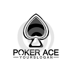 Poker Ace spade Logo Design for Casino Business, Gamble, Card Game, Speculate, etc-vector