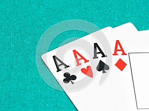 Poker aces cards, concept of poker game