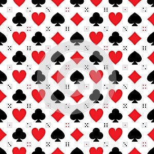 Poker card cube icon symmetry seamless pattern
