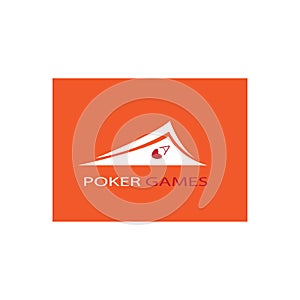 Poker card logo color illustration design template vector