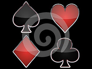 Poker card suits black background