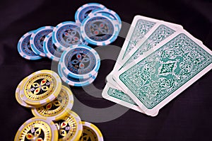 Poker cards and chips