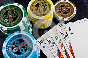 Poker cards and chips