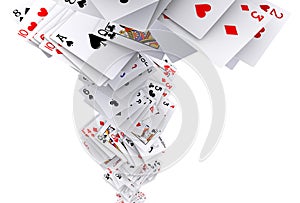 Poker cards falling