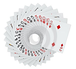 Poker cards falling