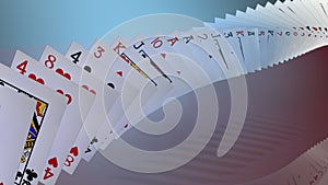 Poker cards falling
