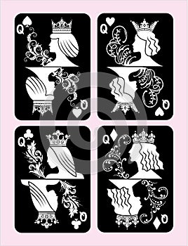 Poker cards Queen set