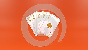 Poker Cards Royal Flash, Casino Poker Cards - 3D Illustration