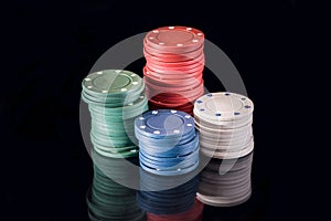 poker chips as chart isolated