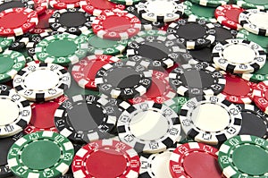 Poker chips background.