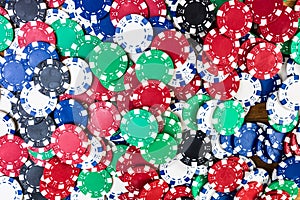 Poker chips background. Casino concept for business, risk, chance, good luck or gambling