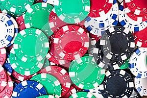 Poker chips background. Casino concept for business, risk, chance, good luck or gambling