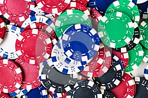 Poker chips background. Casino concept for business, risk, chance, good luck or gambling