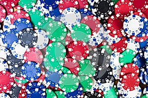 Poker chips background. Casino concept for business, risk, chance, good luck or gambling