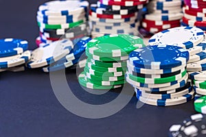 Poker chips on black