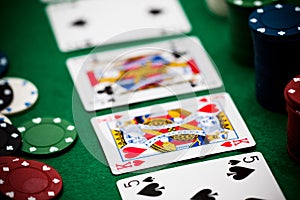 Poker chips and cards