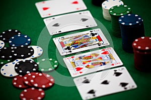 Poker chips and cards