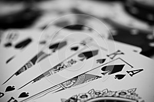 Poker chips and cards