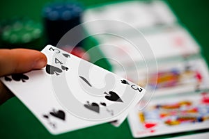 Poker chips and cards