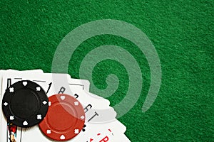 Poker chips and cards