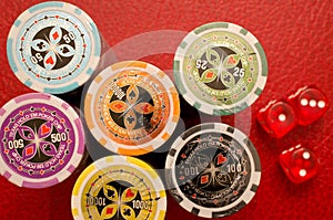 Poker Chips and Dice