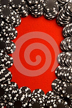 Poker Chips on Felt
