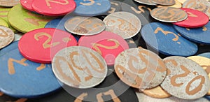 Poker chips made by detainees from a communist prison, 80s, Romania, Eastern Europe