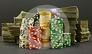 Poker Chips and Money photo