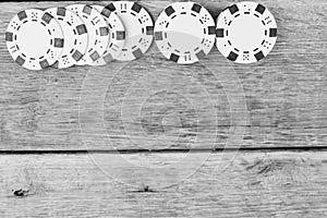 Poker chips, money and gamble