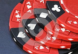 Poker chips- red and black