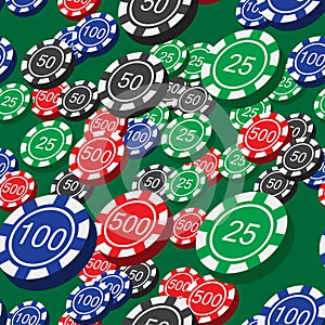 Poker Chips Seamless Pattern